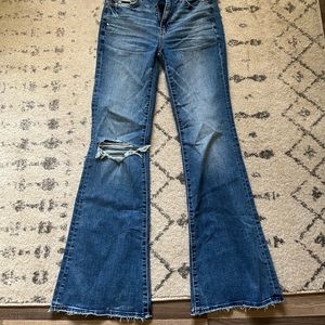 American Eagle distressed flare jeans size 2